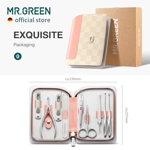 MR.GREEN Manicure Sets Light Luxury Nail Clipper Kits Personal Care Tools Fashion Contrasting PU Case (Mr-8886) - color: Mr-8886