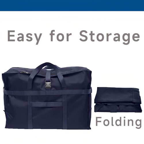 Arxus Large Duffel Bag, Waterproof Carry on Weekend Overnight Storage Bag over Luggage for Airline, Travel, Camping, Moving - color: 120L-Dark Blue