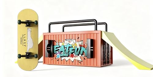 Lently Wood Fingerboards+Truck Set, 100mmL*30mm Mini Fingerboards and Multifunctional deformable Container (Alpaca) - color: Alpaca