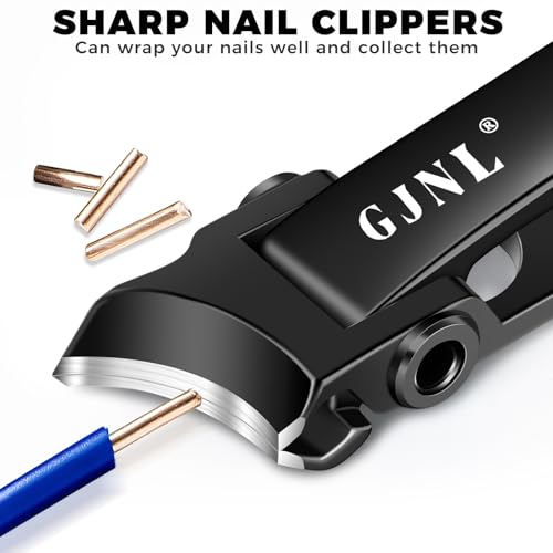 Slanted Curved Toenail Clippers for Seniors Toenails | Heavy Duty Nail Clippers for Men Thick Nails with Wide Jaw Opening, Black - color: Black Slanted Head