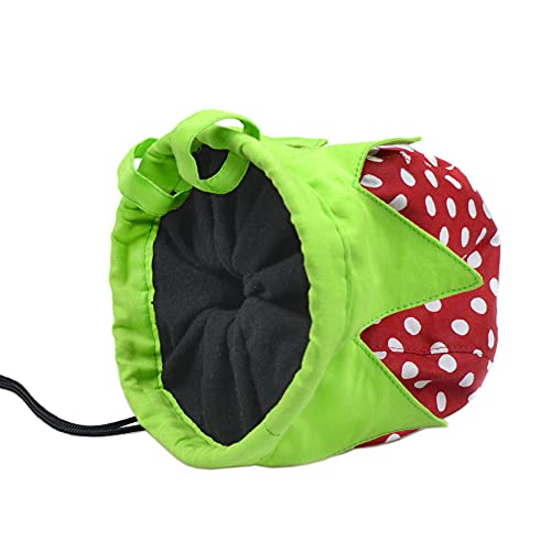 Strawberry Chalk Bag with Carabiner Drawstring for Rock Climbing Weight Lifting Rock Climbing Bag Chalkbag