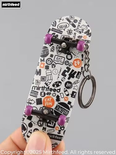 32mm Pro Fingerboard Complete Set | Bearing Wheels | 5 Ply Maple Deck | Anti Skid Grip Tape | Complimentary Tool | Concave Shape - color: Mini Finger Skateboard F : Graffiti Groove
