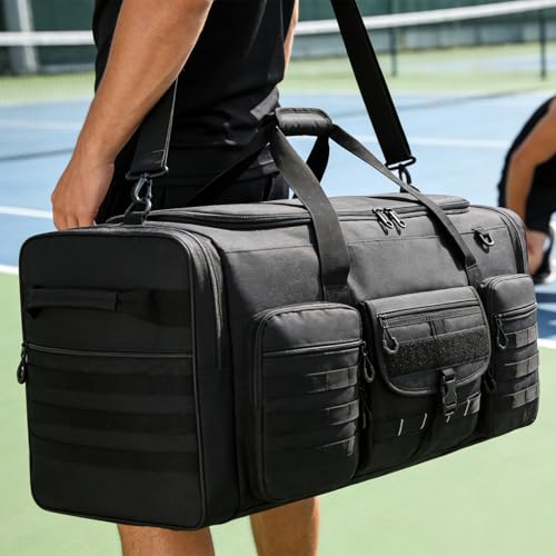 132L Extra Large Duffle Bag, Heavy Duty Sports Equipment Travel Duffel Bag | Perfect for Soccer Baseball Basketball Hockey Football Team Coaches & More - color: Black