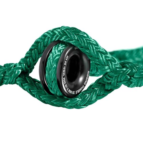 Pelican Rope Arborist Sling, USA Made 3/4" 10 FT Adjustable Rigging Block Sling with Aluminum Ring - Single-Head, 20,000 LBS MBS / 2,000 LBS WLL, 12 Strand Green Polyester, Tree Climbing Gear - style: Single-head 3/4" - 10 Ft