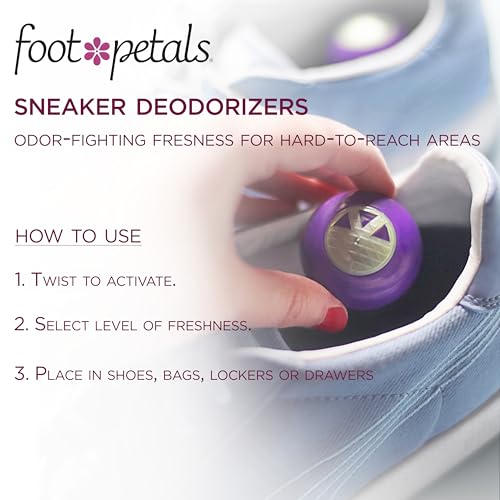 Foot Petals Sneaker Deodorizers - Freshener Balls For Shoes, Gym Bags, Lockers, or Drawers, 3-Pack, Girly - color: Girly Girl