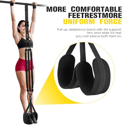 Pull Up Assistance Bands, Resistance Bands for Pull Up Bar Workout, Adjustable Heavy Duty Pull Up Assist Equipment with 4 Assistance Bands, Home Gym Fitness Exercise Strength Training - color: 1-Black