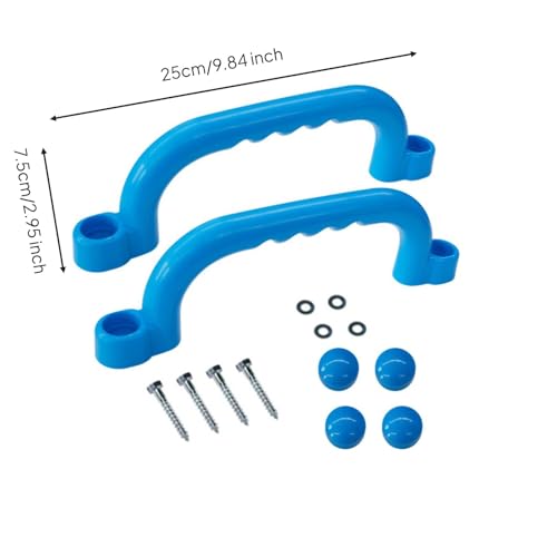 Qianly 2 Pieces Climbing Frame Handles Sturdy Construction Kids Climbing Handle Heavy Duty Playset Grips for Young Children, Sky Blue - color: Sky Blue