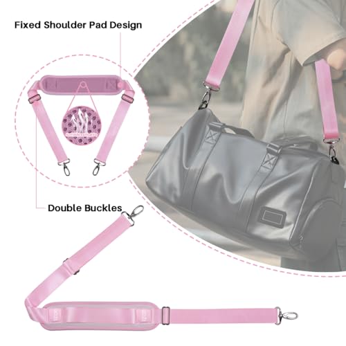 59 Inch Shoulder Straps, Soft with Ultra-Thick Fixed Shoulder Pad, Two Way Independently Adjustable Buckle Replacement Straps for Laptop Bag Messenger Bag Tool Bag Luggage,Pink - color: Pink, size: 59 inch