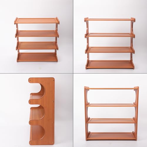 Shoe Rack,Small 4 Tier Shoe Organizer Storage Shelf,Bamboo Narrow Shoe Closet,Small Space Shoe Rack,for Entryway Closet 18.89×7.48×19.3inch - size: 4 Tier-18.89" Wide