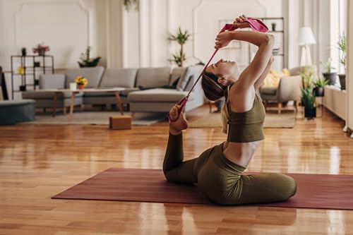 Everyday Yoga Strap with Metal D-Ring - Durable Stretching Strap for Yoga, Pilates, Flexibility & Physical Therapy (6ft, 8ft, 10ft) - color: Peacock, size: 10 Foot