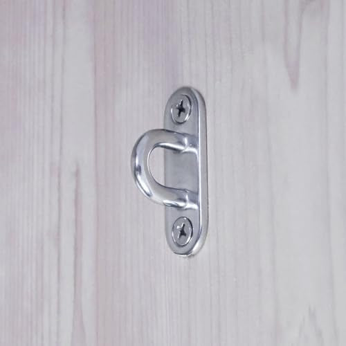 24 PCS 1.8 Inch Pad Eye, Stainless Steel Ceiling Hook Pad Eye Plate, Marine Hardware Staple Hook Loop with Screws