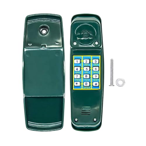 Pretend Phone Toy Pirate Wheel Game Playground Telephone Accessory for Children with Interactive Keys Quality Material Suitable for Swing Set Treehous, Green - color: Green