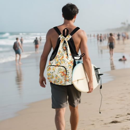 Red Yellow Fruits Women Mens Drawstring Backpack Climbing Gym Bag with Inside Pockets Cinch Sack Waterproof