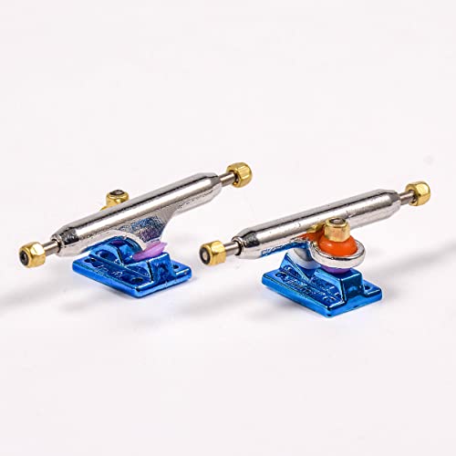 Fingerboard Trucks with Upgraded Urethane Bushings and Pivot Cup,34mm 32mm Width,Normal Kingpin (Blue, 32mm) - color: Blue, size: 32mm