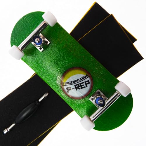 P-REP V2 Pro Performance Complete Wooden Fingerboard kit with Urethane Wheels and Bushings 32mm - Green - color: Green