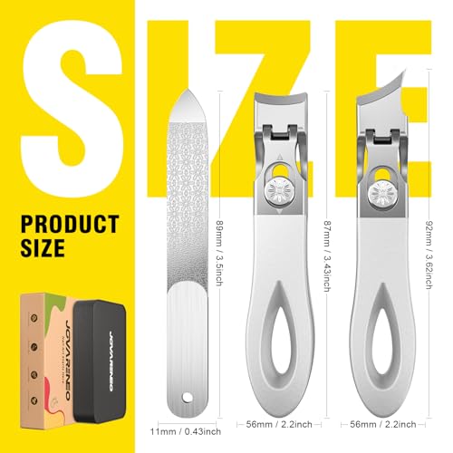 Toenail Clippers for Thick Toenails, Wide Jaw Opening Nail Clippers for Men, Heavy Duty Ingrown Toenail Clippers Nail Cutters, Eagle Beak Slanted Nail Clippers,3-Piece Set with Case - size: 2PCS Slanted & Curved