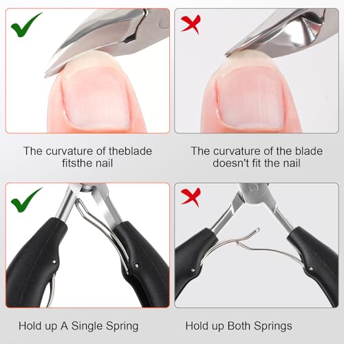 Toe Nail Clippers for Men, Toenail Clippers for Thick Nails for Seniors, German Ultra Sharp Stainless Steel Fingernail Clipper with Catcher, Heavy Duty Ingrown Nail Cutter Long Handle with Wide Jaw - style: 4 in1 Toenail Clippers Set