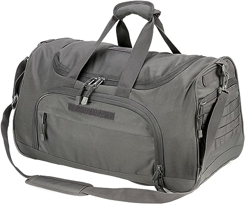 HYKING Gym Bag for Women & Men Tactical Duffle Military Weekender Work Out Lightweight Waterproof Sports Tote Shoe Pocket Gray - color: Gray