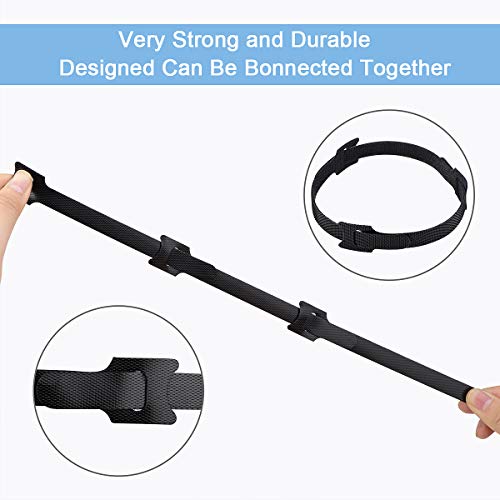 Nettbe Reusable Cable Ties, 126 PCS 8 Inches Adjustable Cord Straps Wire Organizer Cord Wrap and Hook Loop Cable Management - size: 8inches-126PCS
