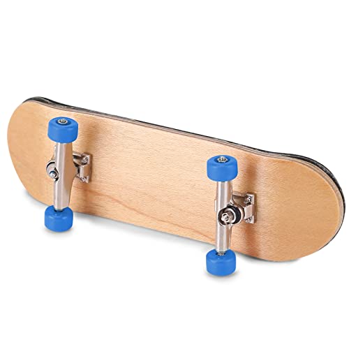 Gavigain 1Pc Wooden Fingerboard Maple Wooden Alloy Fingerboard Finger Skateboards with Box Reduce Pressure Kids Gifts(Dark Blue)
