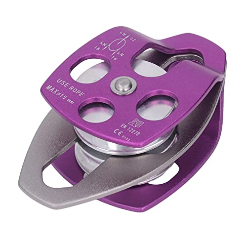 Climbing Pulley, Double Side Swing High-Strength Aluminum 360° Rotation for Rock Climbing, Construction, Aerial Work