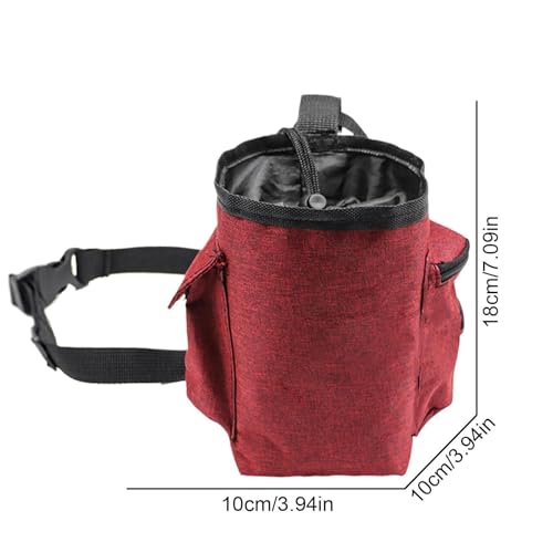Rock Climbing Chalk Bag Adjustable Belt Gear Equipment | Chalk Organizer for Rock Climbing, Bouldering, Weightlifting, Gymnastics, Adults Women Men - color: Wine Red