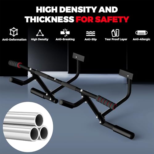 ONETWOFIT 2026 Upgrade Multi-Grip Pull Up Bar for Doorway - 460 lbs Heavy Duty Chin-Up Bar for Home Gym Exercise, Door Frame Pull Up Bar for Almost All Doors