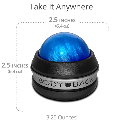 Body Back FSA Eligible Manual Massage Roller Ball | Deep Tissue Roller & Lacrosse Ball - Handheld Massager for Sore Muscles & Joint Pain | 360° Mobility Therapy Ball for Athletes & Fitness Recovery - color: Blue