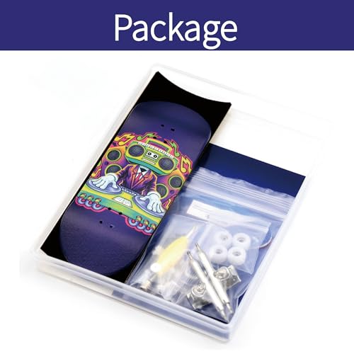 36mm Pro Fingerboard with Wooden Finger Skateboard Deck Upgraded Finger Board Trucks Street Shape Bearing Wheels (DJ) - color: Dj