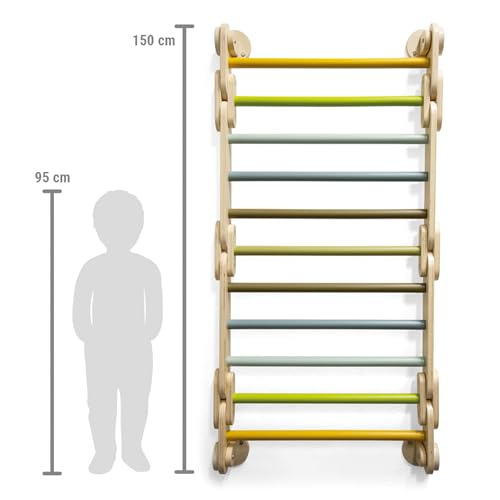 small foot Triangle-Wall Climbing 2in1 Adventure, Wood, 4 Adapters, Movement, from 2 Years 12625, 150 x 64 x 10 cm