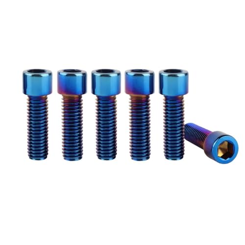 6Pcs Bike Screws M6x10 12 16 18 20 25 30 35mm Stainless Steel Socket Head Cap Allen Hex Bolt (Burnt Blue, M6 x20mm) - color: Burnt Blue, size: M6 x20mm