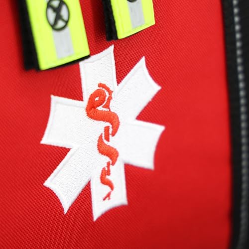 Lightning X Customizable Large EMT Medic First Responder EMS Trauma Jump Bag w/Embroidered Name - RED - color: Red