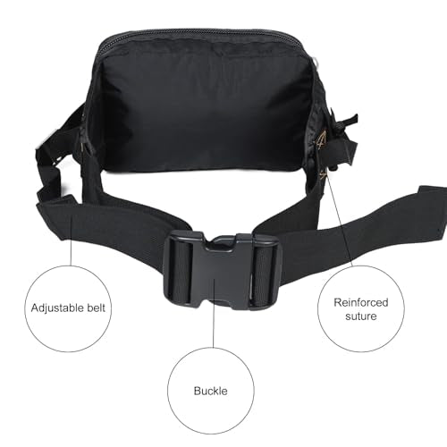 Tactical Waist Bag Parachute Buckle Multi-Pocket FannyPack Black | Koisgext tactical waist bag, tear-resistant nylon, 9"x5.2"x2.4", 0.8 lbs, parachute buckle, multi-pocket, zipper pockets - color: Black