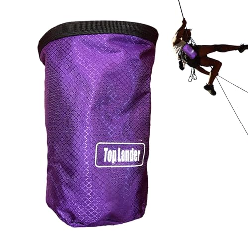 Rock Climbing Bag Anti-Slip Multifunctional Flexible | Waterproof for Climbing Bouldering Gymnastics Fitness Weight-Lifting Strongman Gym Workout Bouldering Chalk Pouch Climbing - color: Purple