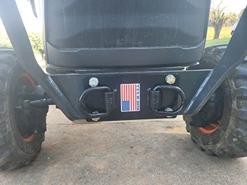 M.G.E. Products Kioti Bobcat Tractor Front Bumper Hitch D-Ring Bracket Tie Down Hooks - Powder Coated Steel - Made in USA