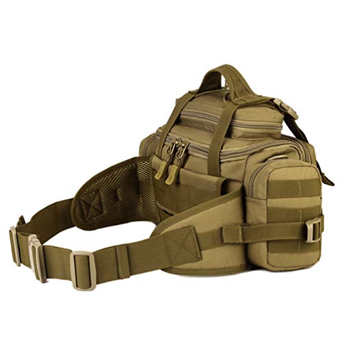 Tactical Assault Gear Sling Pack Hiking Duffle Fanny Packs MOLLE Compact Utility Military Waist Range Bag Heavy Duty EDC Camera Shoulder Backpack (Coyote Brown) - color: Coyote Brown