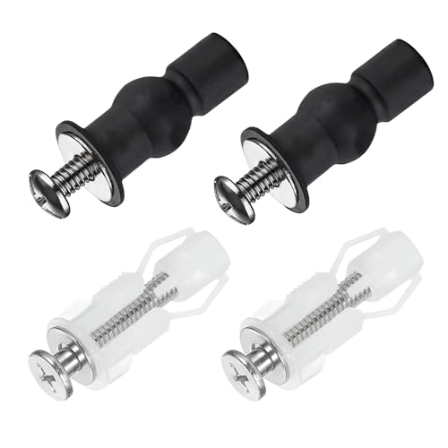 2 Set Toilet Seat Screws, Stainless Steel Toilet Seat Bolts with Expanding Rubber & Plastic Nuts - Universal Toilet Hardware Replacement Kit for Most Top-Mount Toilet Seats' Top-Mount Hinges - style: Universal style fits 14-19mm holes