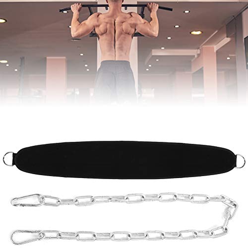 Weighg Belt with Chain, building Dip Belt for Gym, Pull Up with Iron Chain for Strength ing, Ox Cloth Equipment for Men and Women