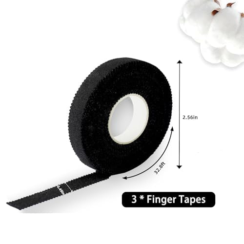 Jiu Jitsu Tape - Strong Athletic Finger Tape, 1/2" x 32.8' - Protect Fingers and Toes in MMA, Judo, Wrestling, Martial Arts, Rock Climbing - color: B: Black