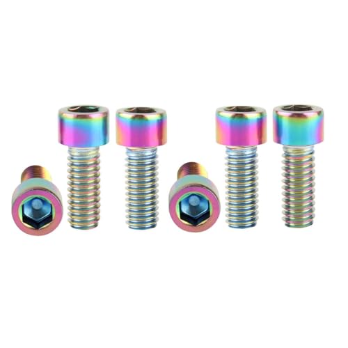 6Pcs Bike Screws M6x10 12 16 18 20 25 30 35mm Stainless Steel Socket Head Cap Allen Hex Bolt (Ranibow, M6 x10mm) - color: Ranibow, size: M6 x10mm