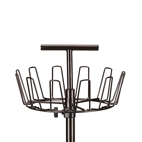 Household Essentials 2139-1 Metal Four-Tier Adjustable Revolving Shoe Rack | Holds up to 24 Pairs of Shoes | Antique Bronze Finish - color: Bronze