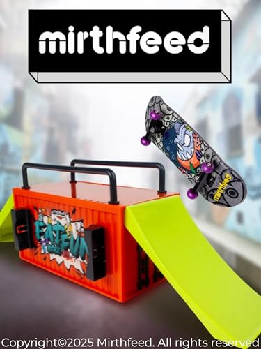 32mm Pro Fingerboard Complete Set | Bearing Wheels | 5 Ply Maple Deck | Anti Skid Grip Tape | Complimentary Tool | Concave Shape - color: Fun Box C : Predator Piranha