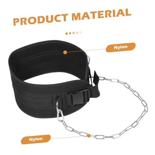 Hemoton Weightlifting Waist Belt with Detachable Chain for Men Heavy Duty Resistance Training Equipment for Dips and Chin-ups Adjustable Support for Waist Muscles