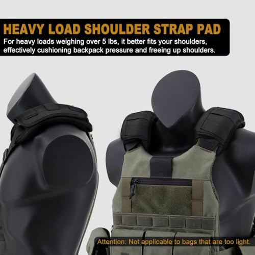 ZINMARK Tactical Shoulder Pad with Ultra-Thick Cushion for Vest Shoulder Straps and Backpacks, Comfort and Breathable (1PCS-Black) - color: Black