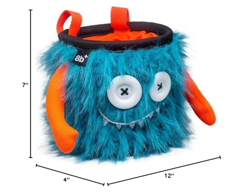 8BPLUS Chalk Bag for Rock Climbing and Bouldering, Chalk Pouch incl Belt & Biner – Cute Funny Character Design, Wide Opening, Gear with Personality, Gift for Climbers - style: GUSTAV