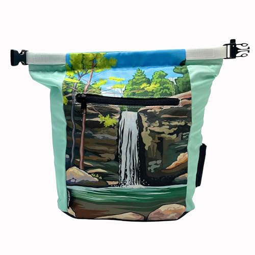 Rock Climbing Chalk Bucket | for Bouldering Gym & Outdoor Use | Durable Hook & Loop Closure, 2 Zippered Pockets, Easy-Carry Handle - style: Jackson Falls