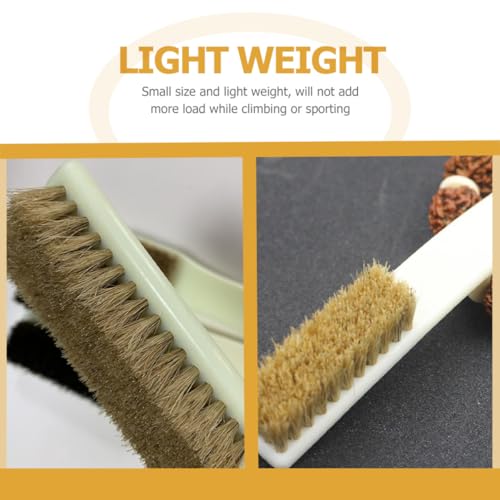 DOITOOL 2pcs Bouldering Stone Cleaning Brush with Stiff Boar Bristles and Sturdy Handle, Portable Outdoor Rock Climbing Brush for Chalk Hold Maintenance and Crevice Cleaning