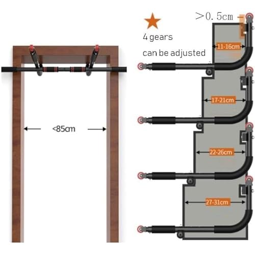 Multifunctional Portable Traction Upper Poles, Indoor Door Frame Exercise Exercise Exercise Fitness Training Device, Maximum Limit of 550 Pounds of Strength Training Upper Pull Rod