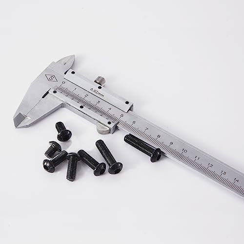 M6 x 10mm 14mm 18mm 20mm 25mm Button Head Socket Cap Screws Bolts, 10.9 Grade Alloy Steel, Black Oxide Finish, Metric Allen Hex Drive, Fully Threaded, Assortment Kit 50Pcs - size: Button M6x10-25 mm