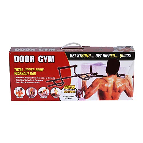 HolaHatha Heavy Duty Door Way Pull Up Bar Chin Up Dip Station for Multiuse Doorway Portable Home Fitness Gym Workout to Build Upper Body Strength